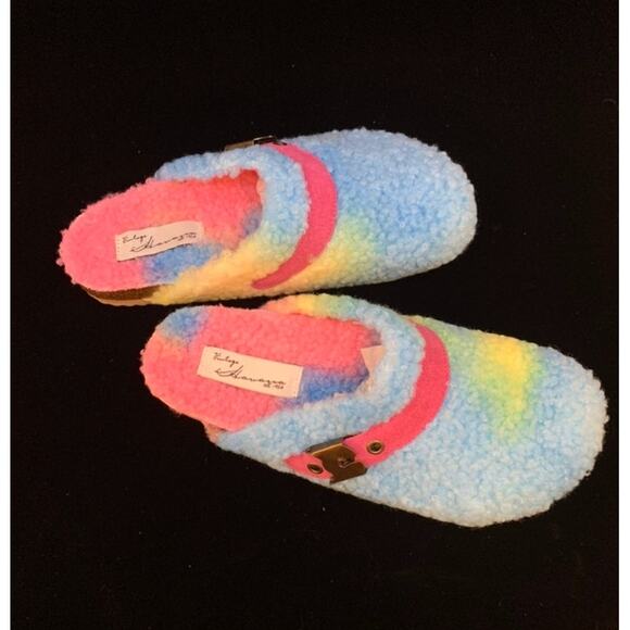 New VINTAGE HAVANA Tie Dye Faux Shearling Slip On Clogs  / NEW / Size 7 M - Picture 3 of 5